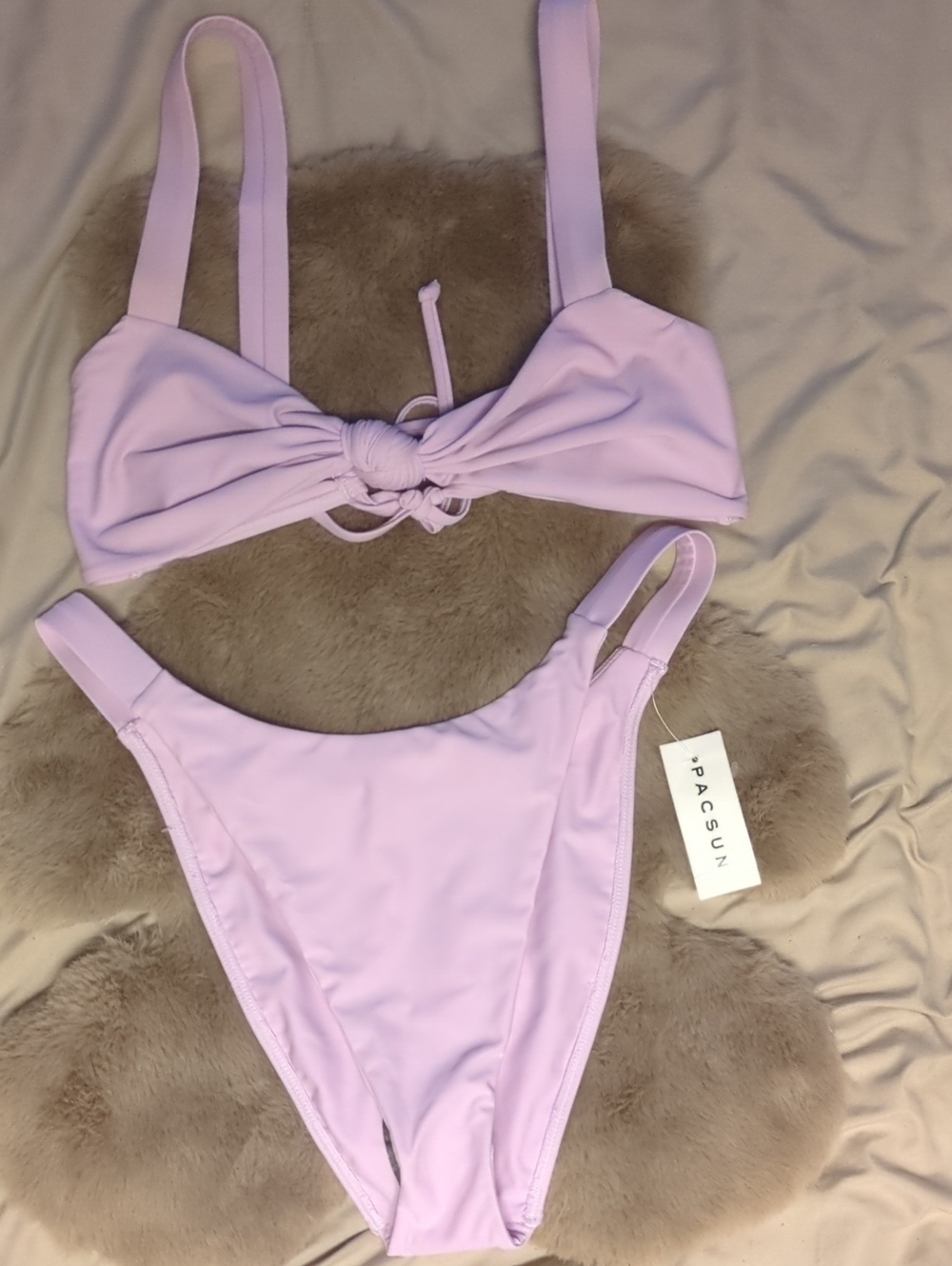 PacSun Pastel Lilac Knot-Front Bikini Set
